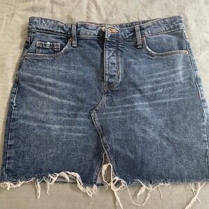 Distressed Denim Skirt